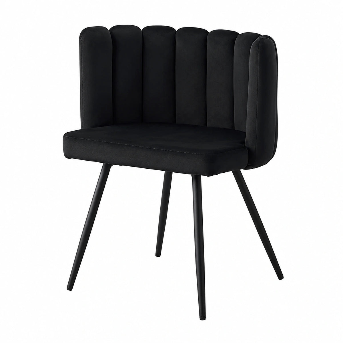 Fauteuil, en métal et velours, coloris noir, pour le salon ou la chambre