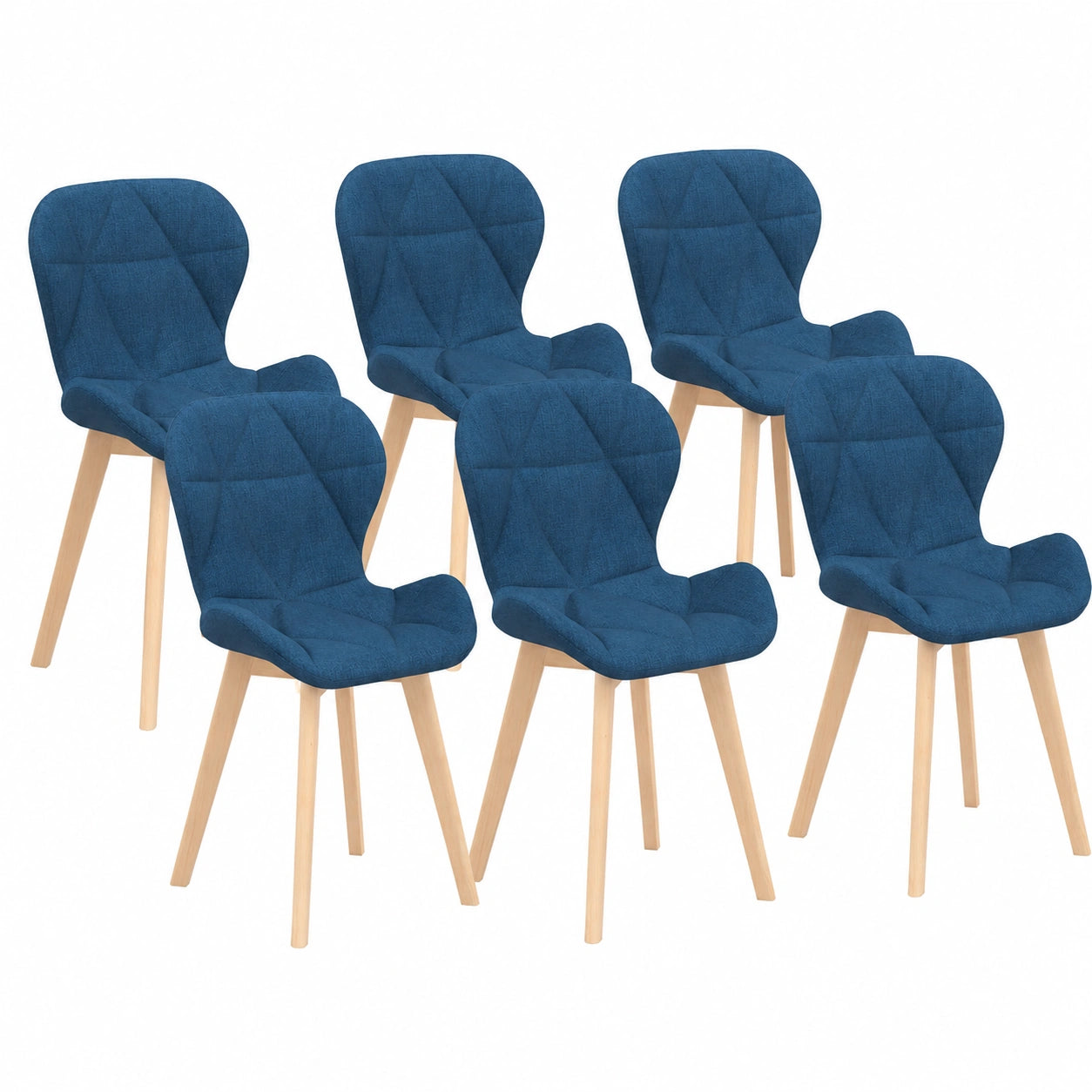 Chaise, en tissu, coloris bleu, pour la salle à manger ou la cuisine