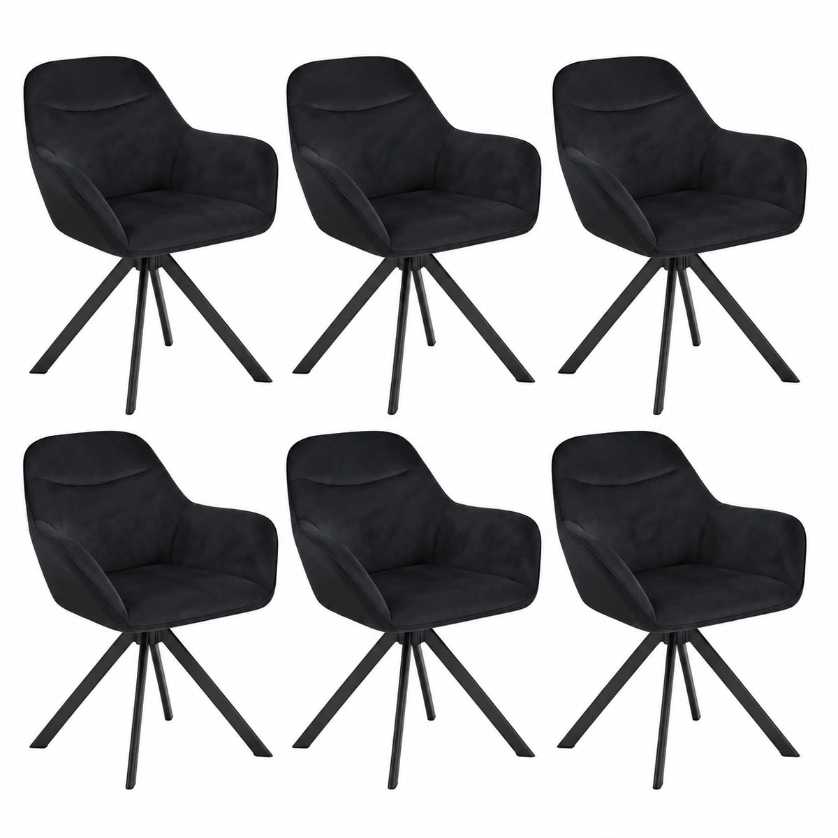 Fauteuil, pivotant, en métal et velours, coloris noir, pour le salon ou la chambre