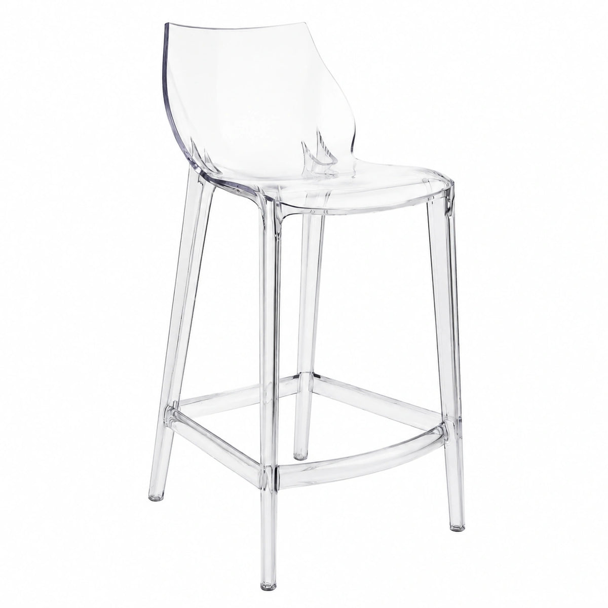 Tabouret, 2 pièces, coloris transparent, pour la cuisine ou l’espace repas