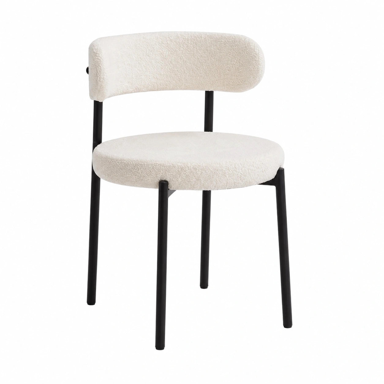 Chaise, en velours, rembourré, coloris blanc, pour la salle à manger ou la cuisine