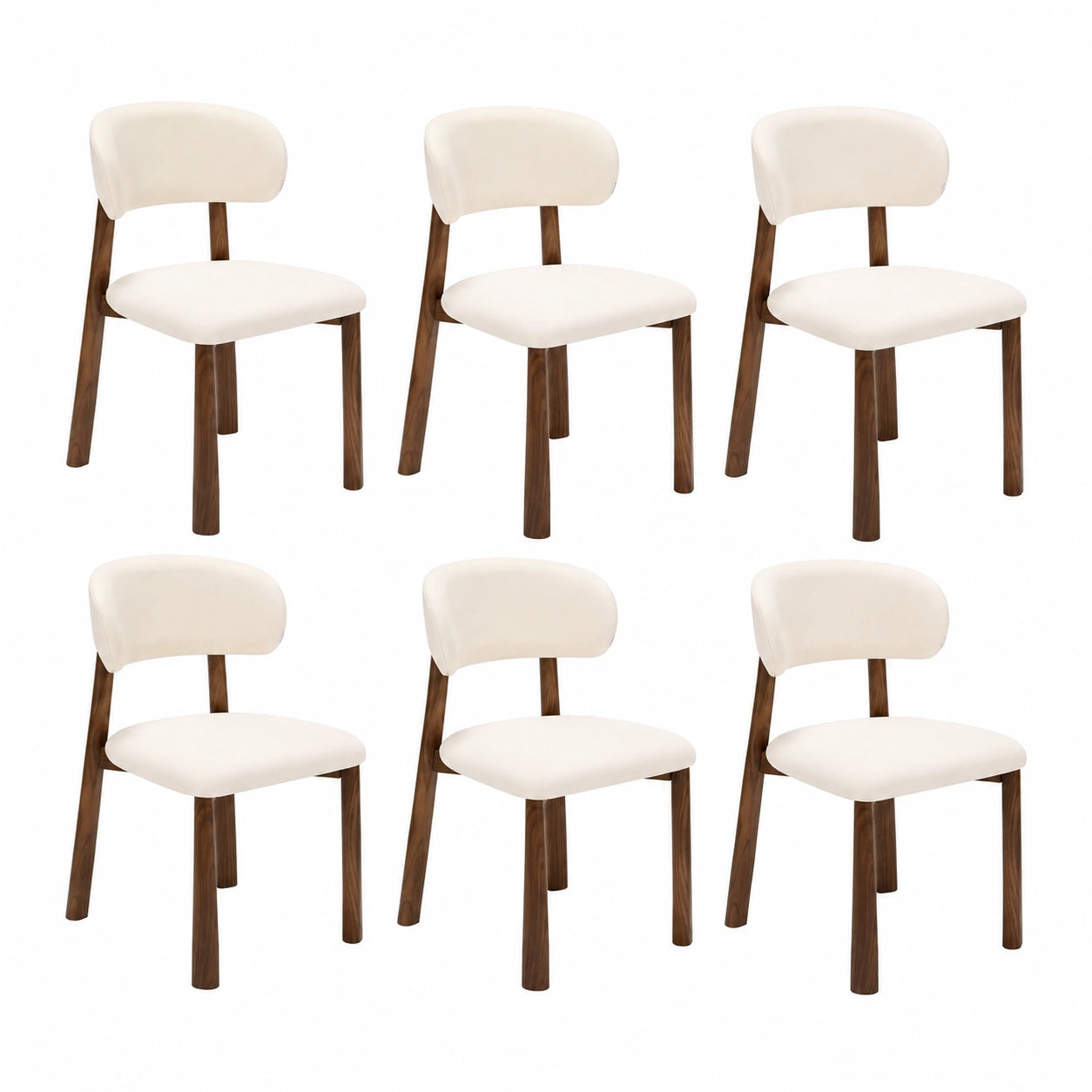 Chaise, rembourré, en noyer et métal, coloris blanc et crème, pour la salle à manger ou la cuisine