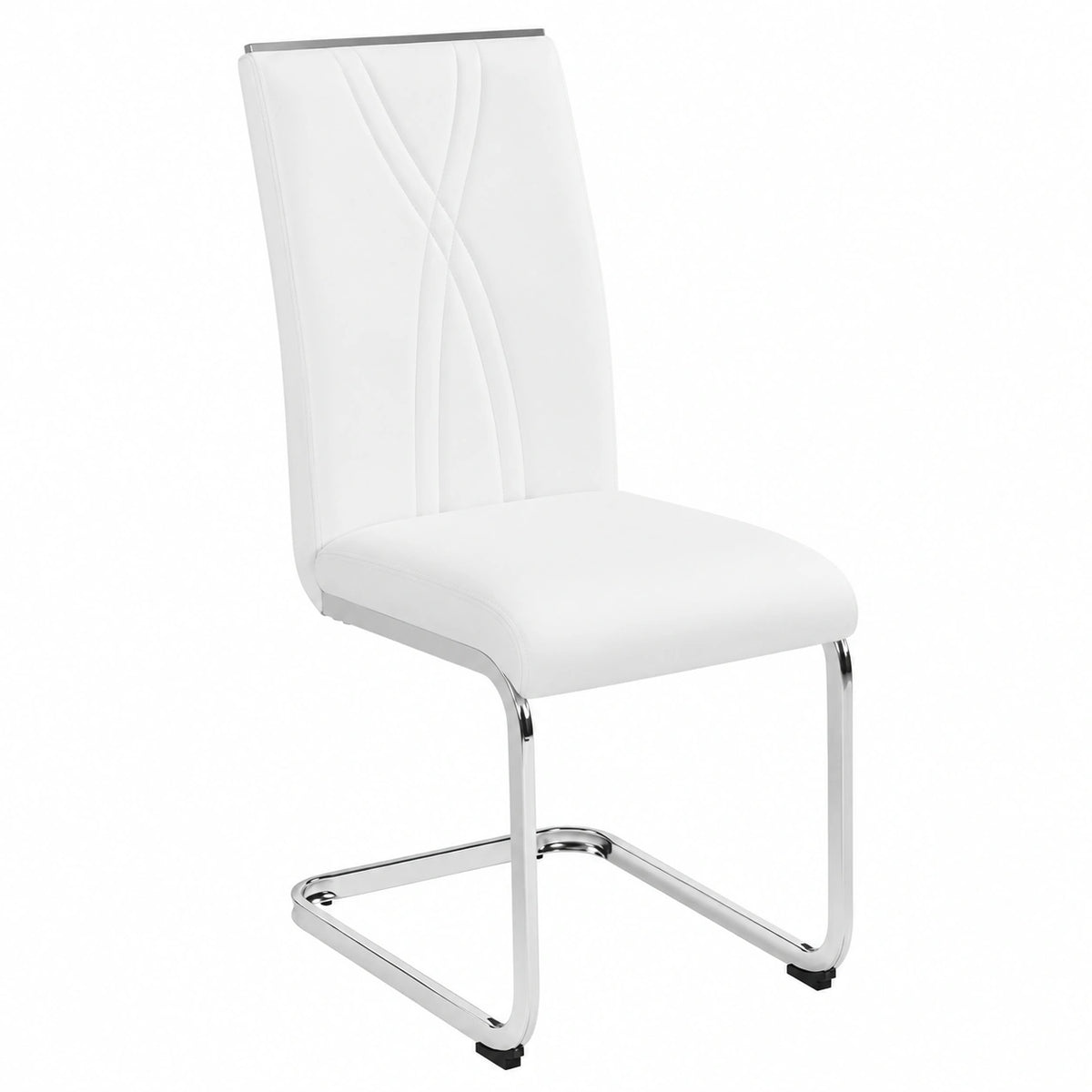 Chaise, en similicuir, coloris blanc, pour la salle à manger ou la cuisine