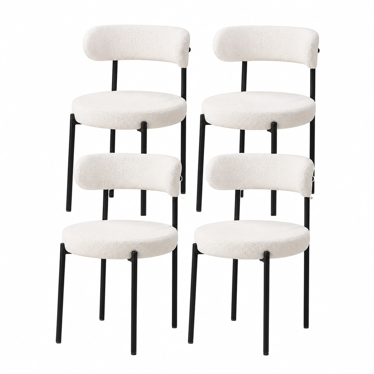 Chaise, rembourré, en velours, coloris blanc, pour la salle à manger ou la cuisine