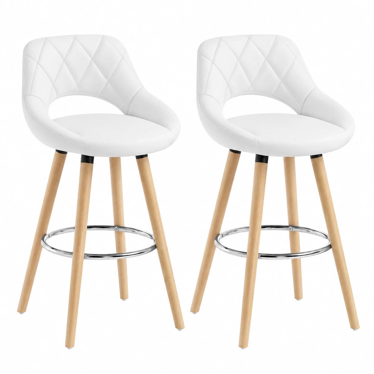 Chaise, en similicuir, coloris blanc, pour la salle à manger ou la cuisine