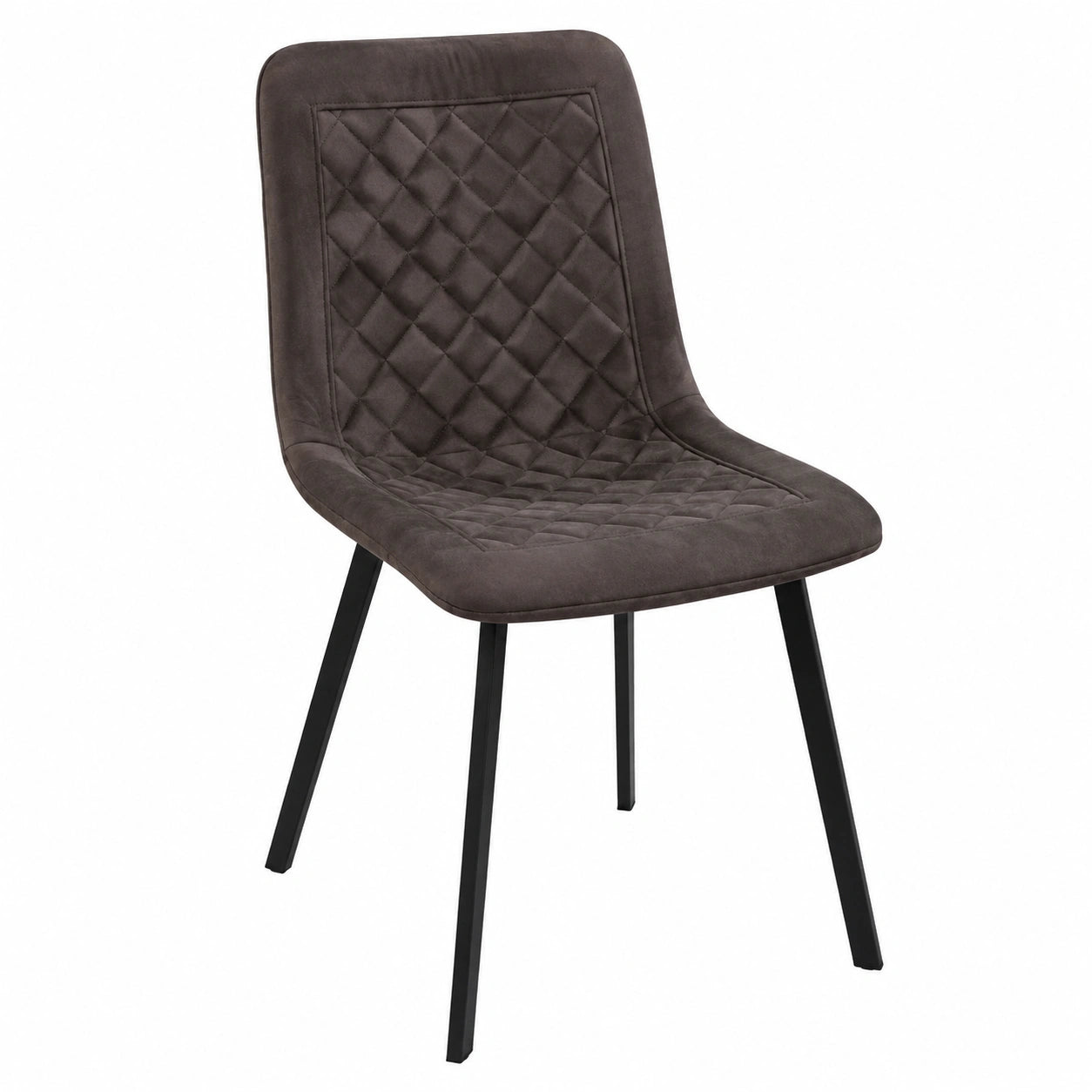 Chaise, en métal et velours, coloris marron, pour la salle à manger ou la cuisine
