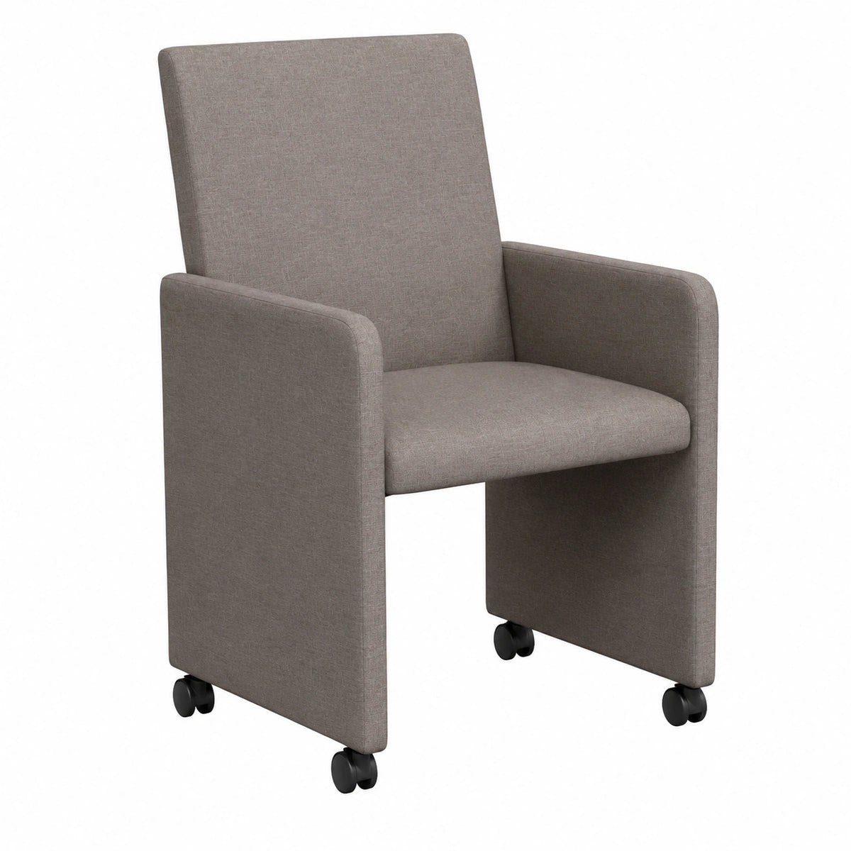Chaise, en tissu, sur roulettes, coloris taupe, 2 pièces, 57 x 66 x 94 cm, pour la salle à manger ou la cuisine