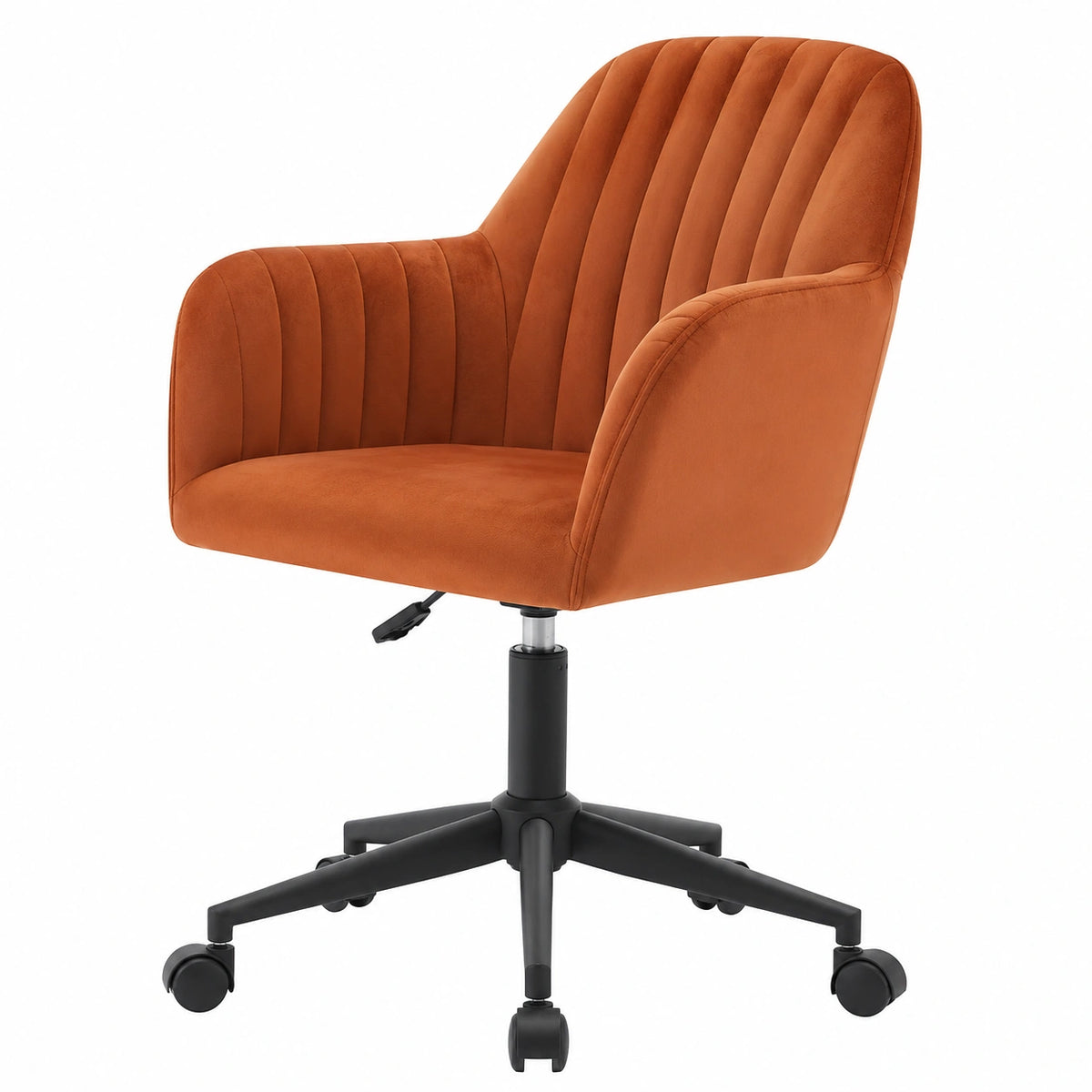 Bureau, en velours, réglable, coloris noir et terracotta, pour l’espace de travail