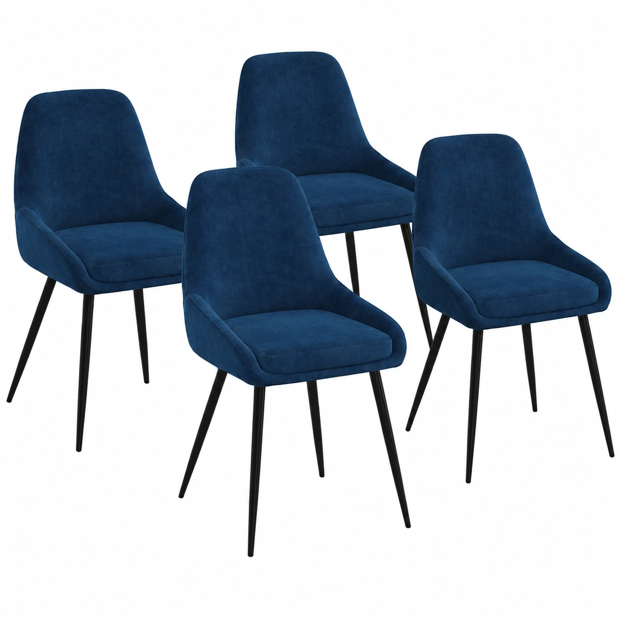 Chaise, en velours, coloris bleu, pour la salle à manger ou la cuisine