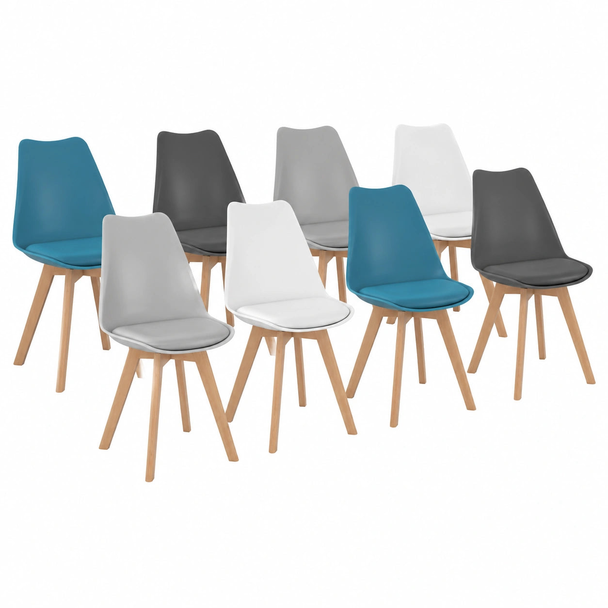 Chaise, coloris blanc et gris, pour la salle à manger ou la cuisine