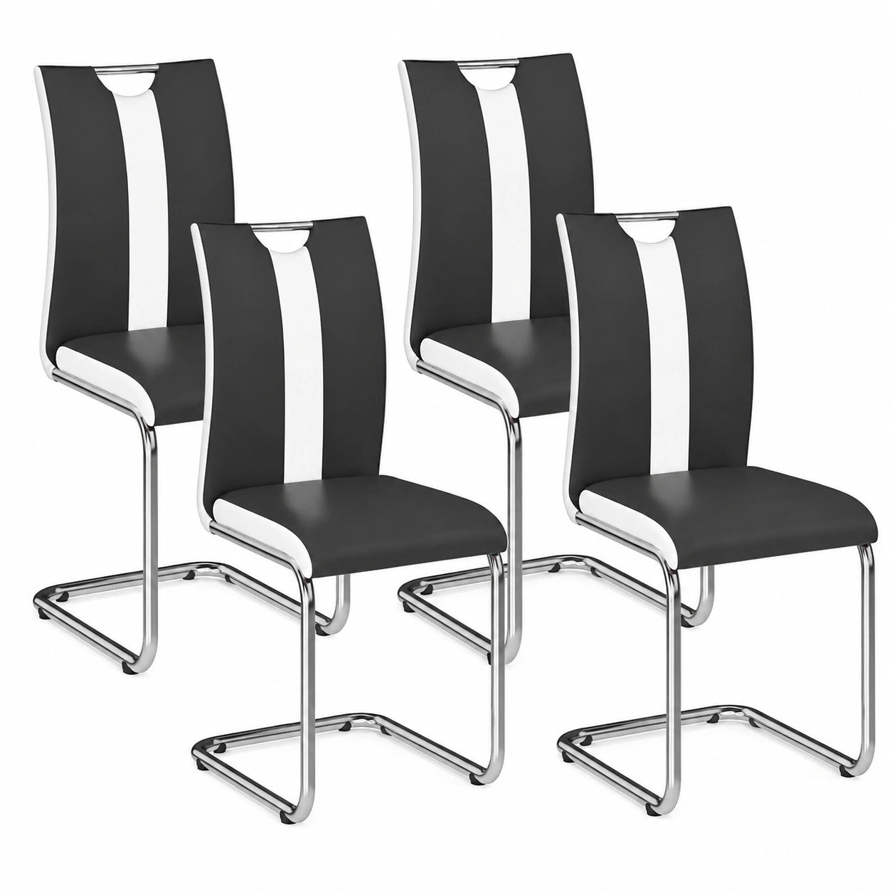 Chaise, coloris noir et blanc, pour la salle à manger ou la cuisine