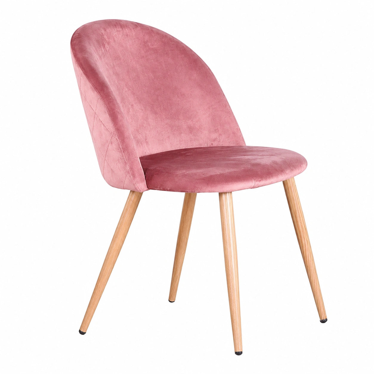 Chaise, rembourré, en velours, coloris rose, pour la salle à manger ou la cuisine