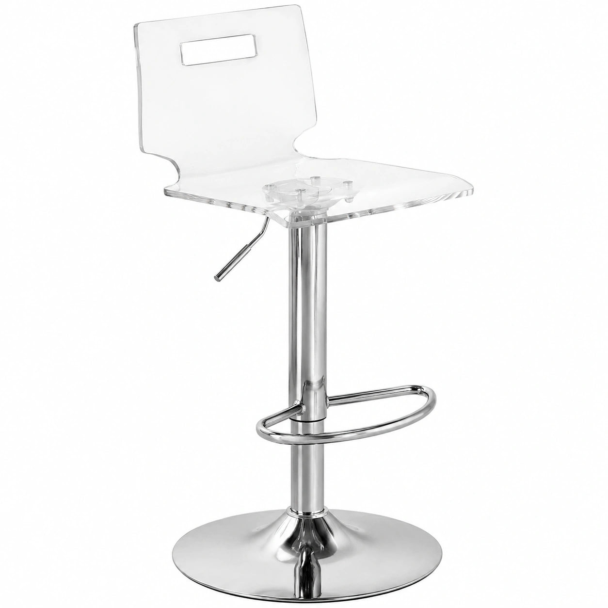 Chaise, réglable, en métal, coloris transparent, pour la salle à manger ou la cuisine