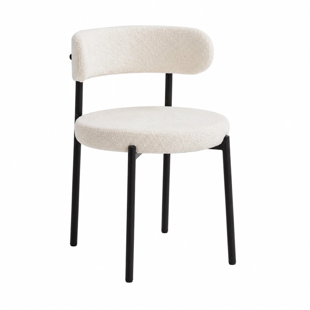 Chaise, en velours, rembourré, coloris blanc, pour la salle à manger ou la cuisine