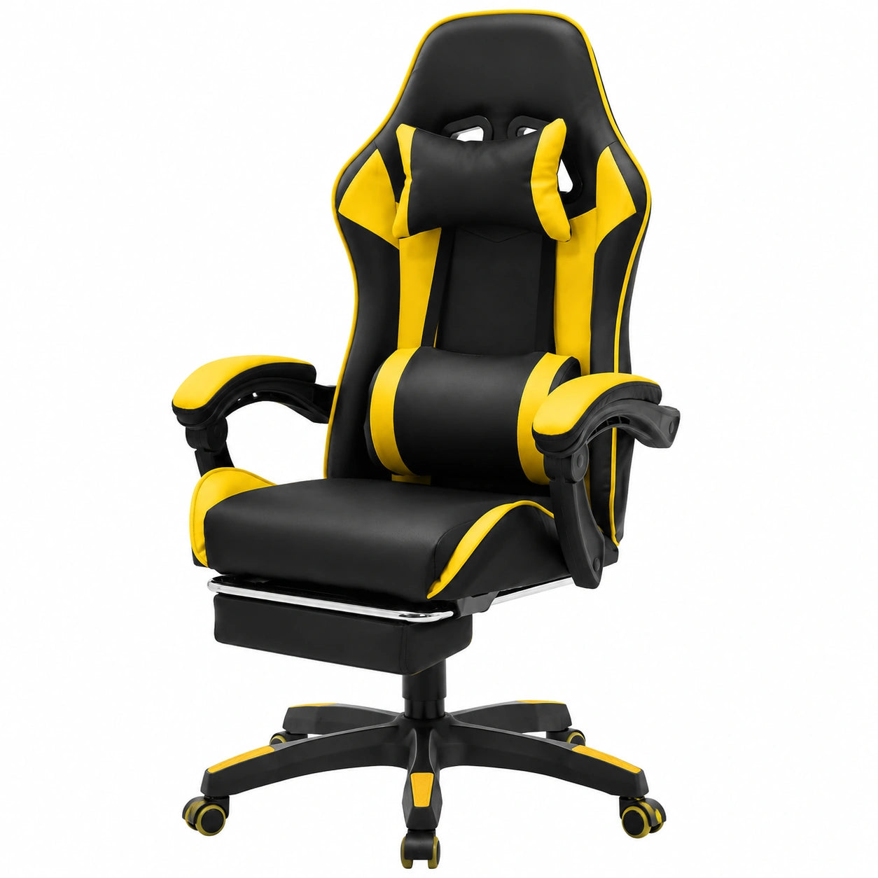 Bureau, réglable, coloris noir et jaune, pour l’espace de travail