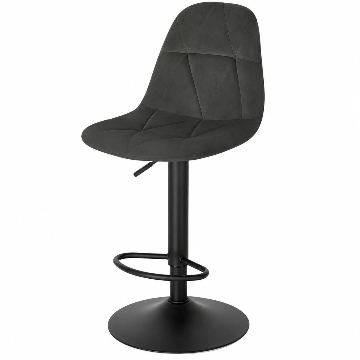 Chaise, en velours, pivotant, réglable, coloris gris, pour la salle à manger ou la cuisine
