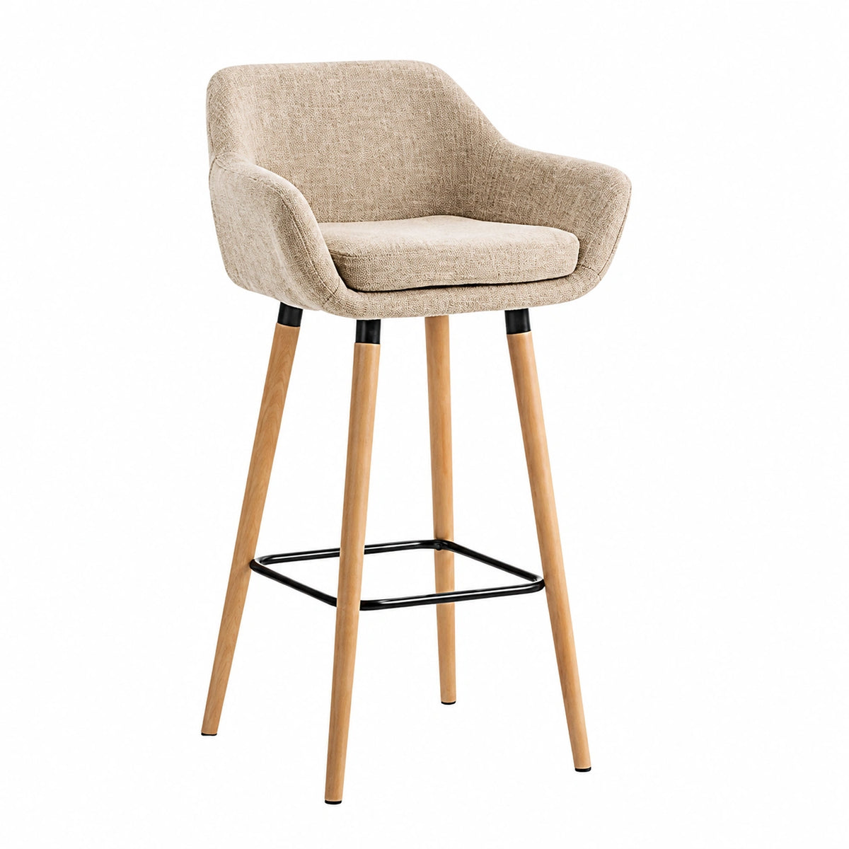 Chaise, en lin et tissu, coloris beige, pour la salle à manger ou la cuisine