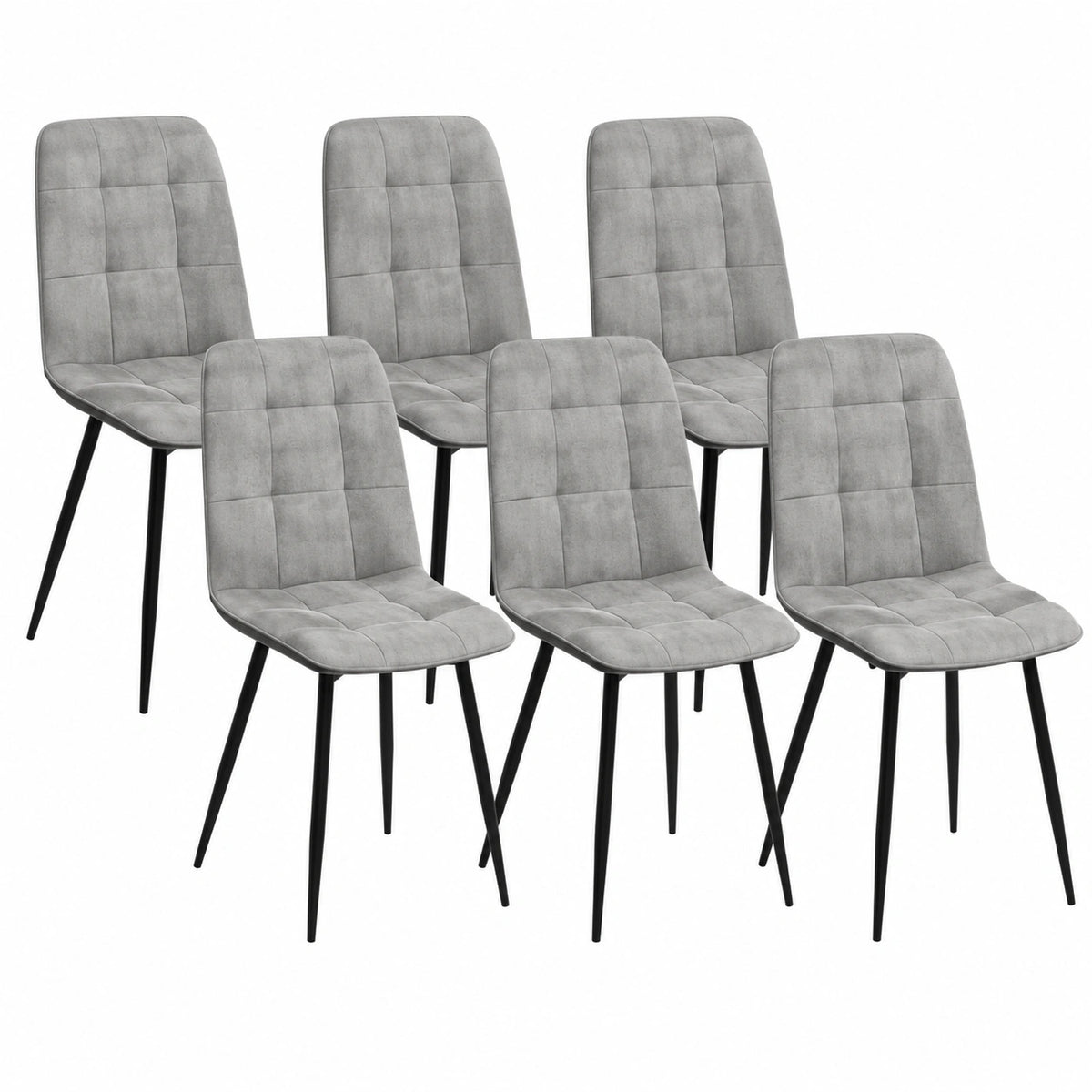 Chaise, en velours, coloris gris, pour la salle à manger ou la cuisine